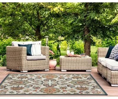 Lush Decor Capri Petra Indoor/Outdoor Area Rug Ivory