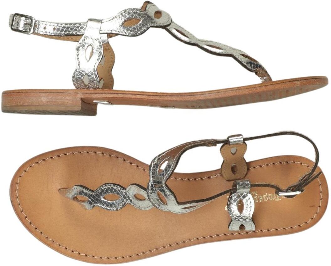 Les Tropéziennes par M Belarbi Damen Sandalen, Silber, Gr. EU 36, Leder - Second Hand