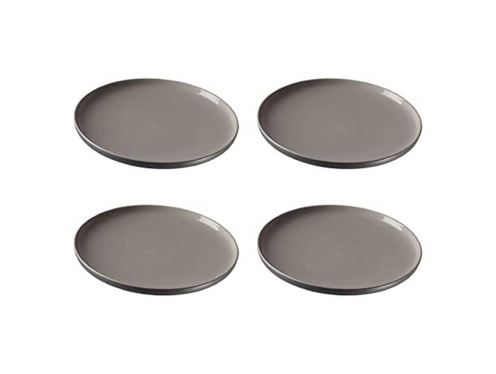 Ritzenhoff & Breker Speiseteller Jasper, Grau, 4er Set, ø 26 cm, Steinzeug, Teller mit Soft-Touch-Haptik & farbiger Matt-Glasur