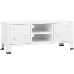 vidaXL TV-Schrank Industrie-Stil Weiß 105x35x42 cm Metall