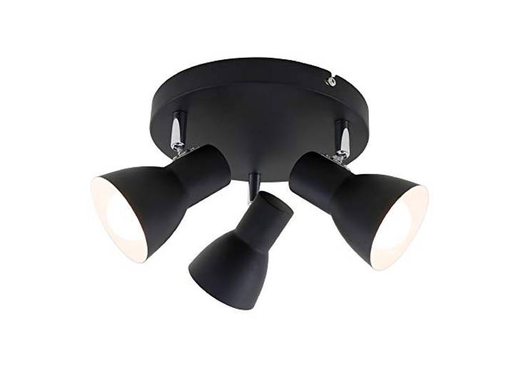 BRILONER - Plafonnier\, Applique à Spots\, Orientables et Pivotants\, 3x E14\, Max. 25 W\, Rétro\, Noir\, 21x14cm (Dxh)