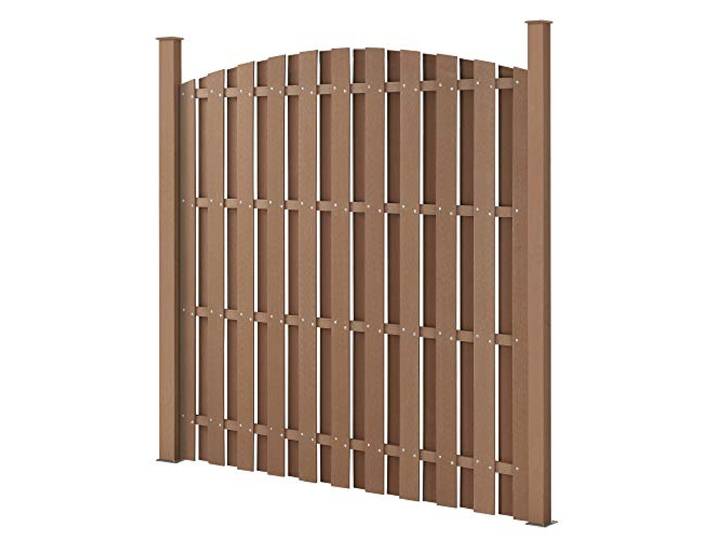 Clôture en Plein Cintre Brise Vue Brise Vent Bois Composite WPC Brun 185 x 193 cm