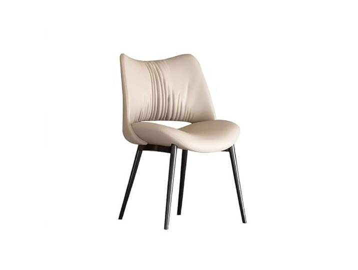 DIANXI Lounge-Sessel Italienischer minimalistischer moderner Esszimmerstuhl for Zuhause, Restaurant, Hotel, cremefarbener Stuhl mit Rückenlehne im Wabi-Sabi-Stil