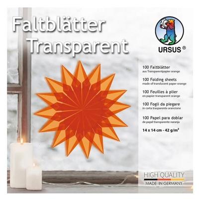 URSUS Faltblätter Faltblätter Transparentpapier, 14 x 14 cm, orange, 100 Blatt