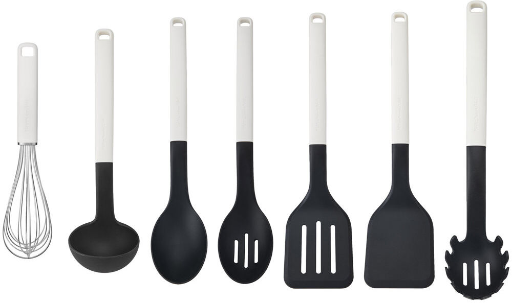KitchenAid 7pc Utensil Set, Heat Resistant Cooking Utensils, Non-Stick Safe with Durable Handles White 27.2cm