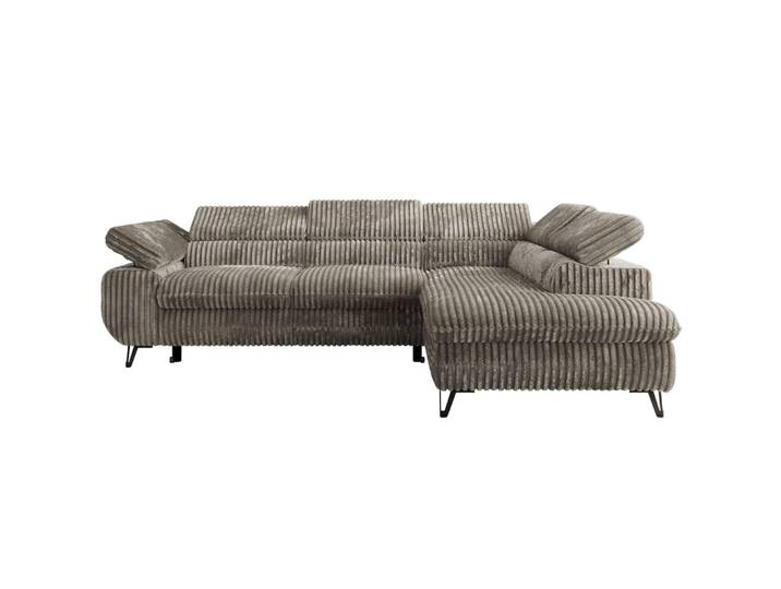 ECKSOFA PABLO L Grau Cord - Rechts Seite