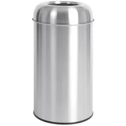 Bolero Offener Edelstahl Abfallbehälter Silber 40L