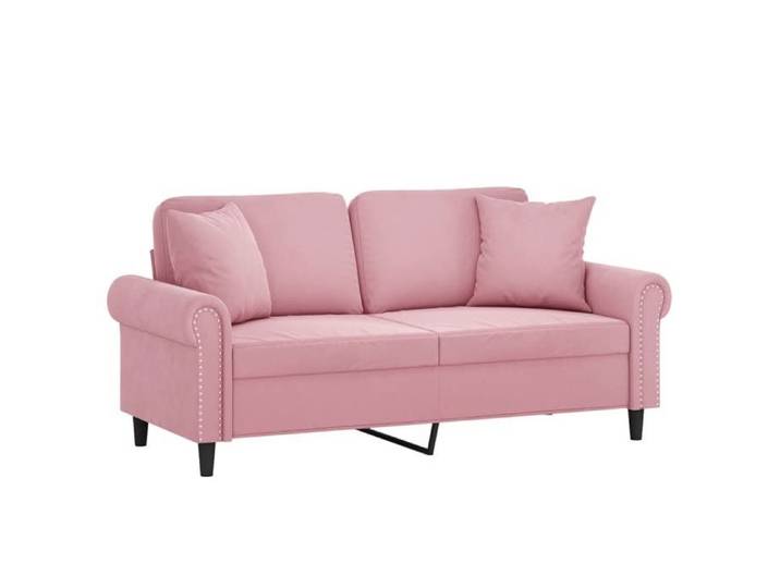 Stable&Durable - Rose - Canapé 2 places - (par siège):110 kg - avec oreillers décoratifs rose 140 cm velours - Canapé Scandinave HS3