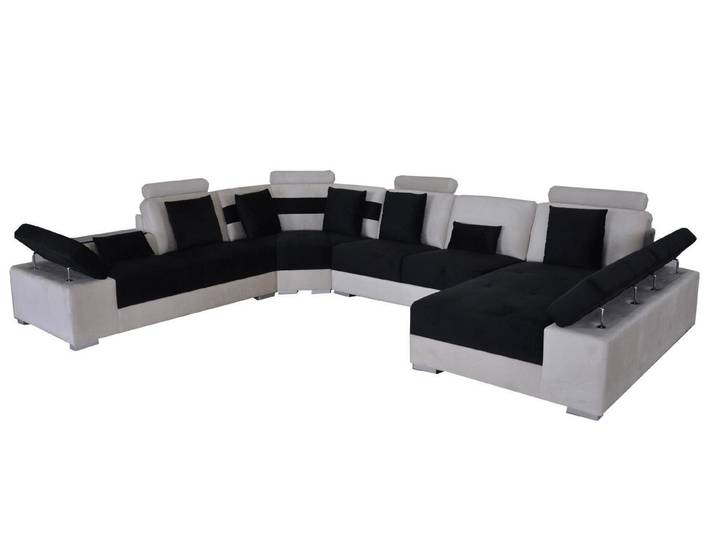 Xlmoebel Wohnlandschaft Modernes Ledersofa K5014 in U-Form mit elegantem Design, Wohnlandschaft, Hergestellt in Europa
