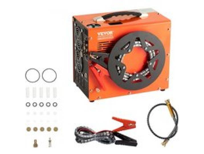 VEVOR PCP Kompressor 30 MPa/4500 PSI, Luftkompressor 0,5 L, Tragbarer PCP DC 12 V & AC 230 V Kompressor, 25min Einschaltdauer Luftpump, 600-W-Hochleistungskonverter Hochdruckpumpe Airgun Gewehr