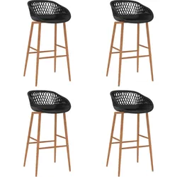vidaXL Barhocker 4 Stk. Schwarz