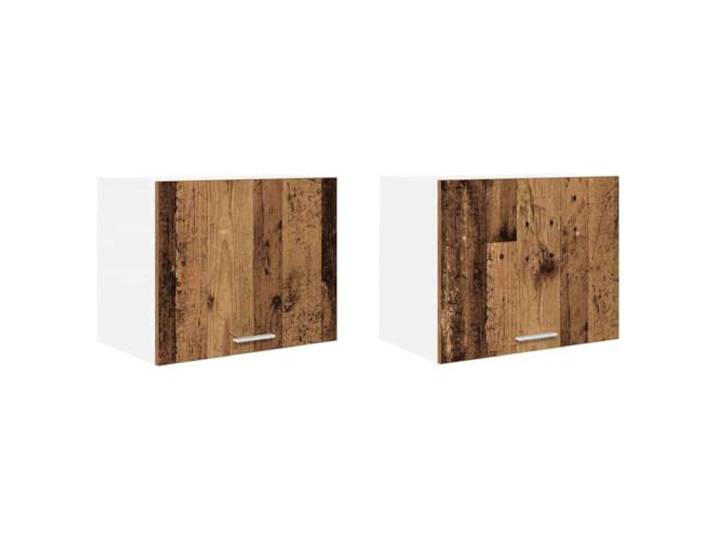 IBUQDDV Hängeschrank 2 STK. Altes Holz und Weiß Holzwerkstoff Holzwerkstoff, robuste Rückseite, viel Stauraum, minimalistischer Stil, einfache Pflege, für Küchenutensilien
