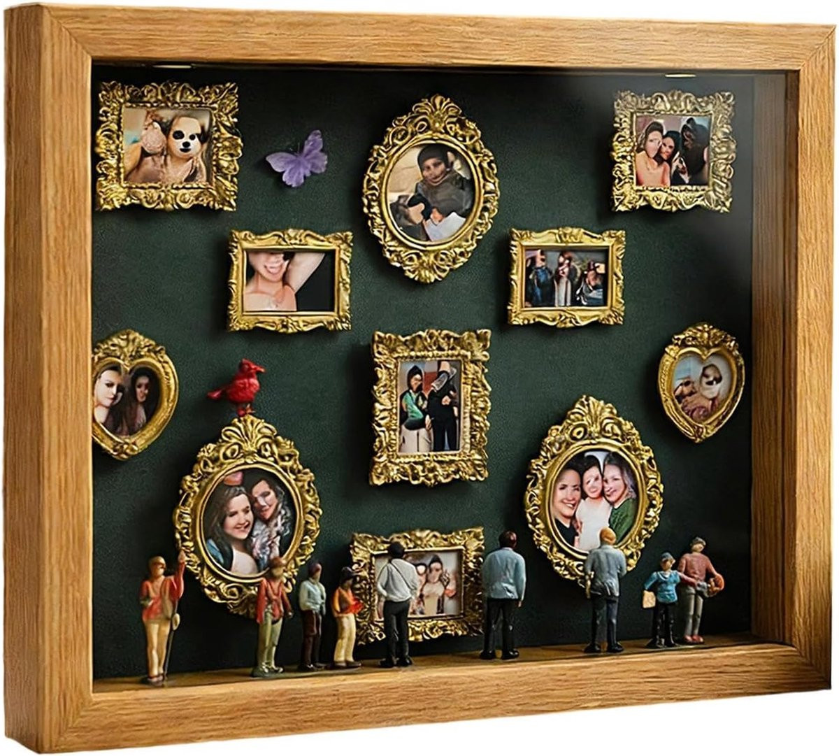 Rom Mini Museum Display Herinneringsdoos Fotolijst met Gelaagd Visueel Ontwerp