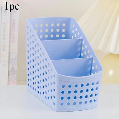 Desktop Makeup And Stationery Organizer blue