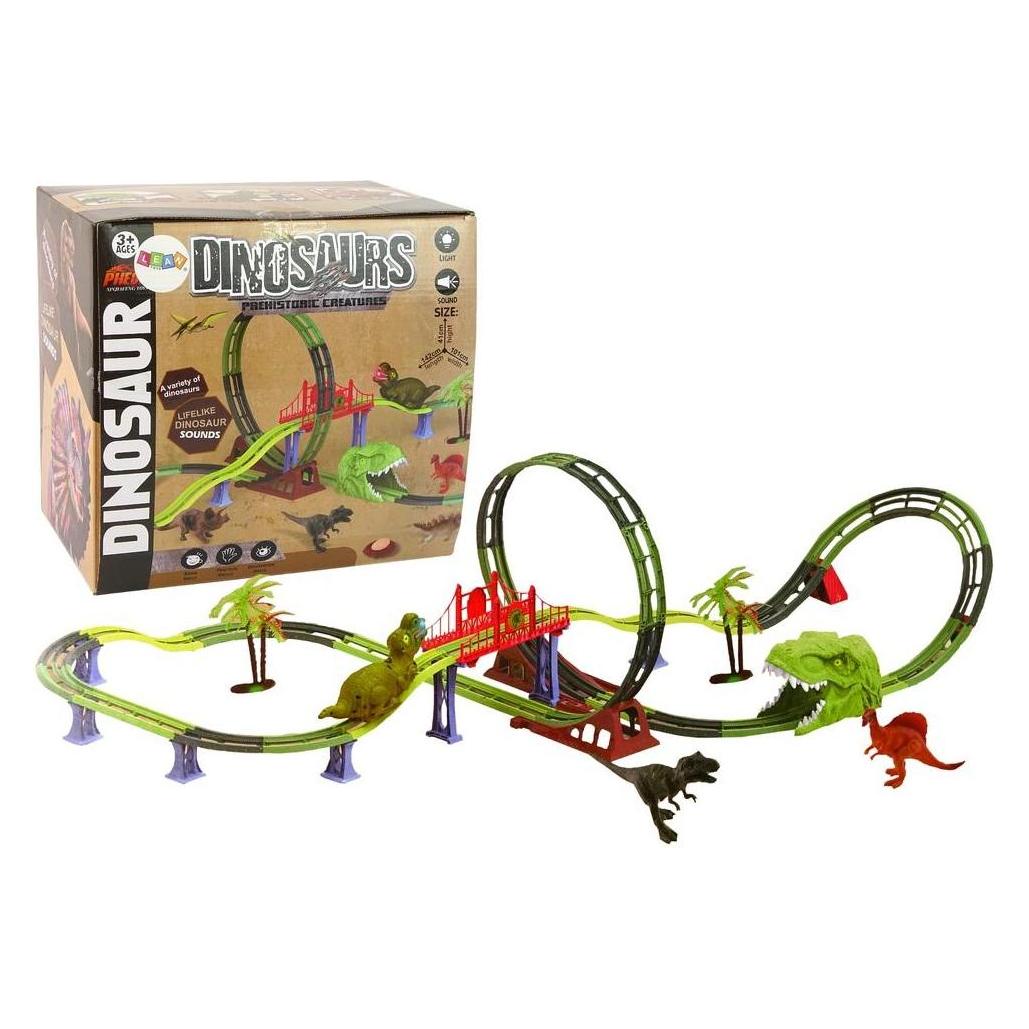 Lean Toys Dinosaurier-Eisenbahnschienen-Sound-Licht-Zubehör (33492180)