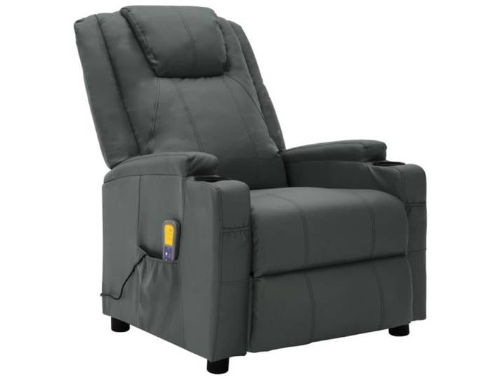 67822 Jill's ) SOLDES CHIC Fauteuil relax demassage électrique BEAU - Vibration Fauteuil demassage inclinable Anthracite Similicui