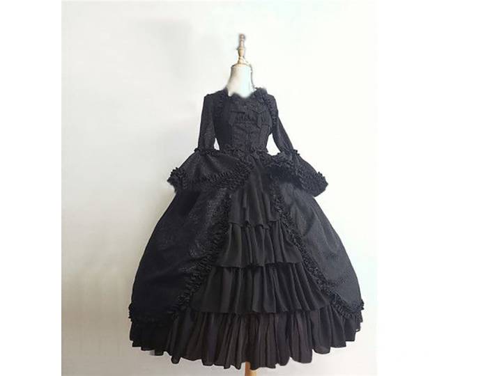 Robe courte de palais gothique rétro médiéval européen, robe de spectacle pour femmes, robe de princesse Lolita