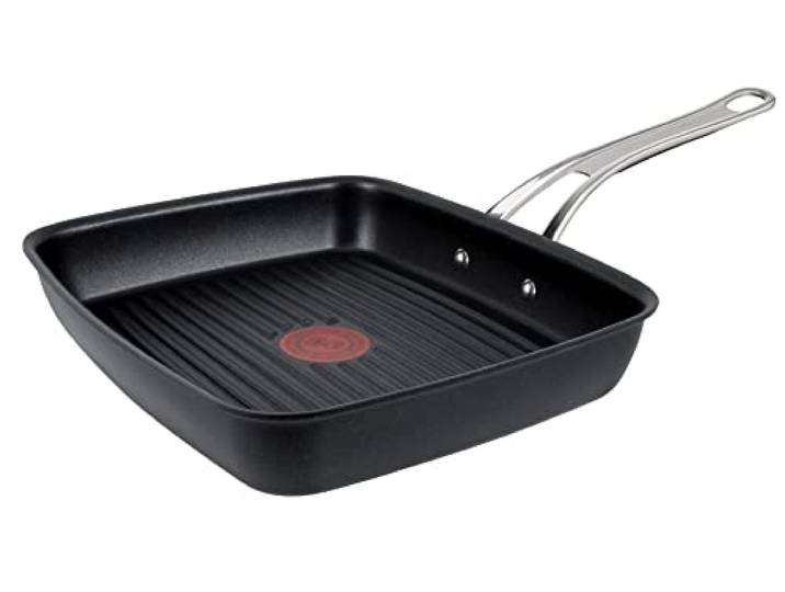 Tefal Jamie Oliver Cook's Classics Grillpfanne 23x27 cm, Antihaftversiegelung, gerillte Bratfläche, induktionsgeeignet, backofenfest, genieteter Griff, E2454144