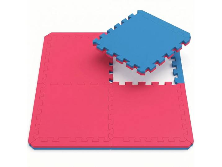 eyepower Bodenschutzmatte 63x63x2 cm, Blau, 12er Set, Kunststoff, Quadratisch, 63x2x63 cm, waschbar,pflegeleicht, Teppiche und Böden, Bodenbeläge