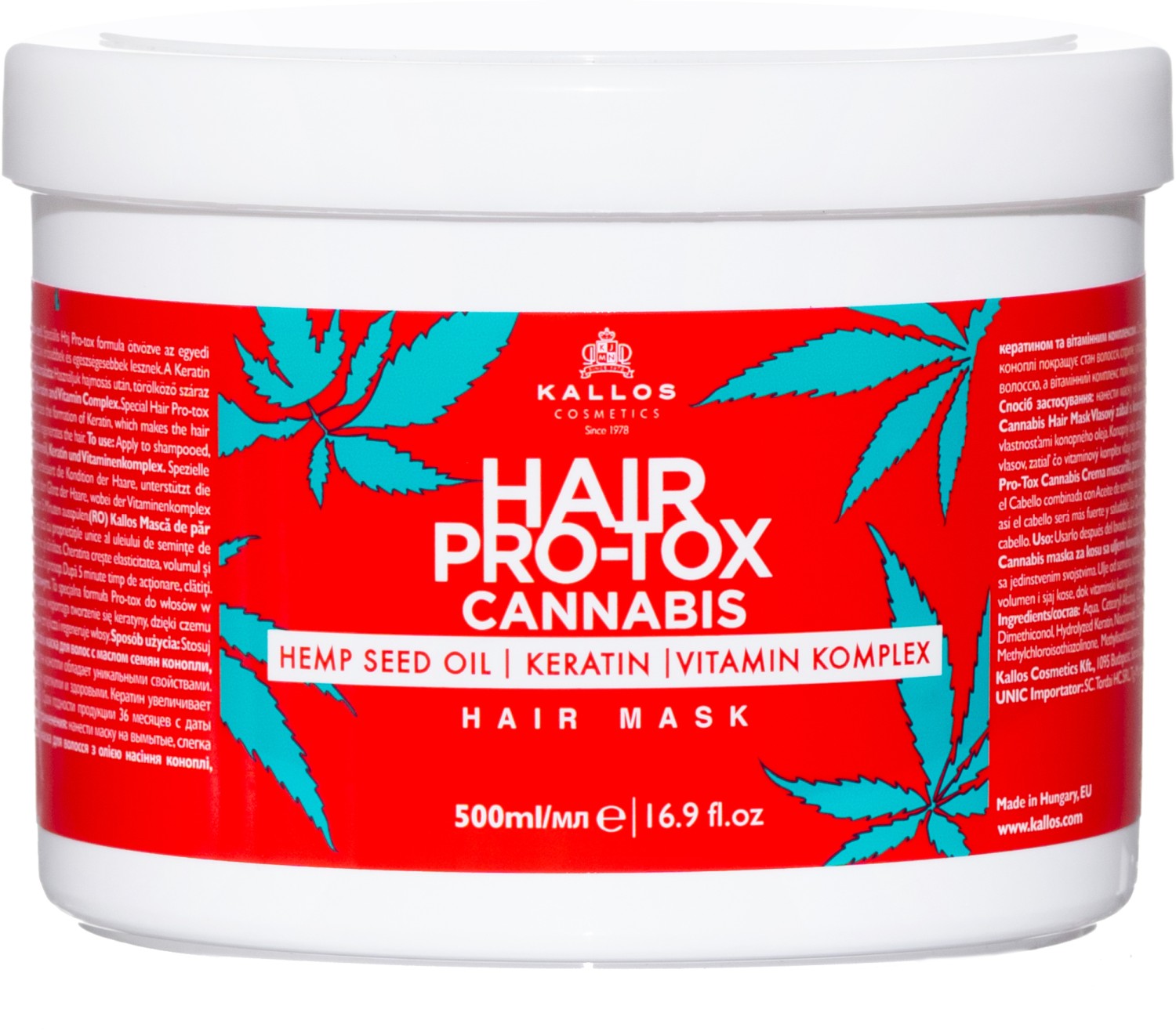 Kallos Hair Pro-Tox Cannabis Hair Mask 500 ml KA-CAN1747