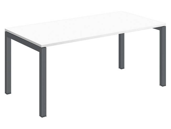 Bureau droit Arko blanc 160 cm piètement métal anthracite - - Bruneau