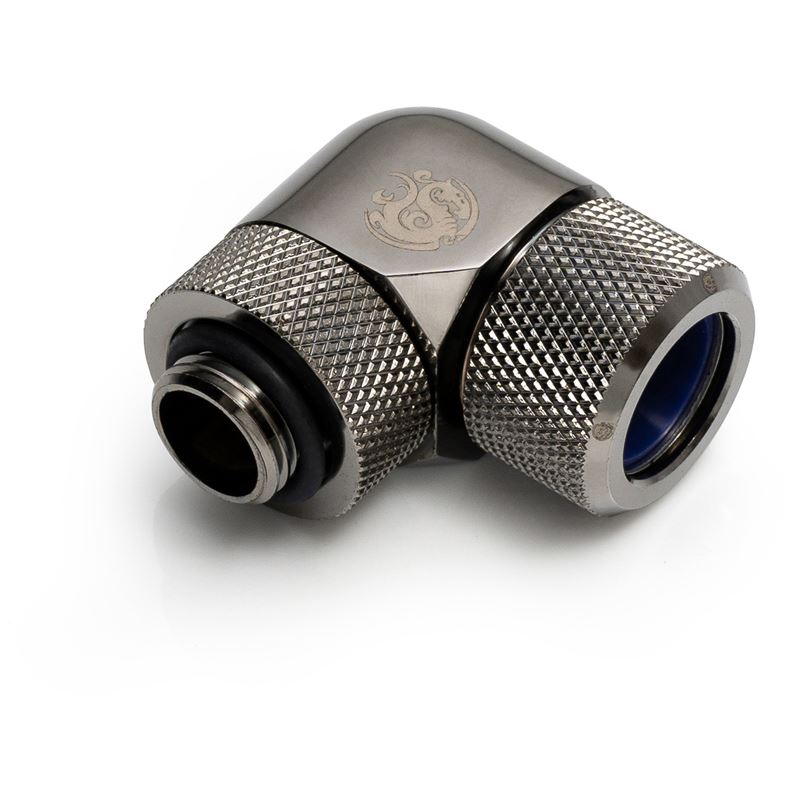 BitsPower Advanced Multi-Link Adapter Anschluss 90 Grad G1/4 Zoll AG auf 14mm AD Hardtube - drehbar, schwarz