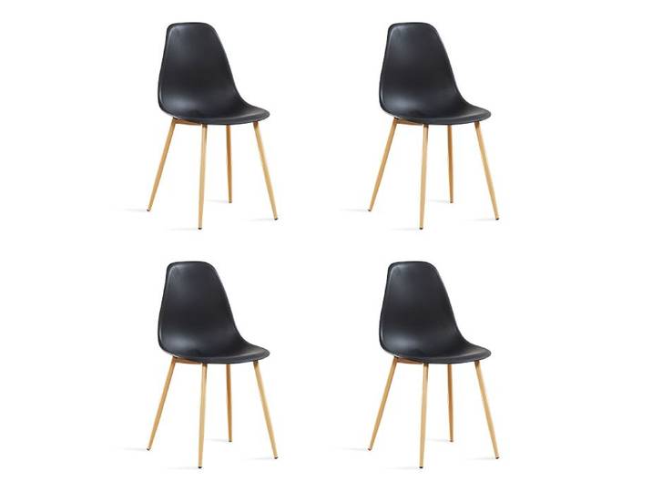 Lot de 4 chaises scandinaves noires - Ela - DESIGNETSAMAISON