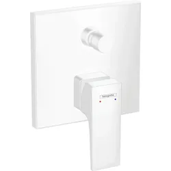 Hansgrohe Metropol Einhebel-Wannenmischer Unterputz, mattweiß, 2 Verbraucher, Keramikmischsystem, Temperaturbegrenzung einstellbar, Rückflussverhinderer, Schalldämpfer, Sicherungskombination EN 1717
