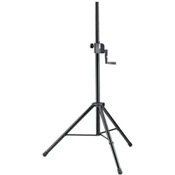 K&M Teleskop-Lautsprecherboxen-Stativ (1 Stk., Ständer, Höhenverstellbar), Lautsprecher Ständer + Wandmontage, Schwarz