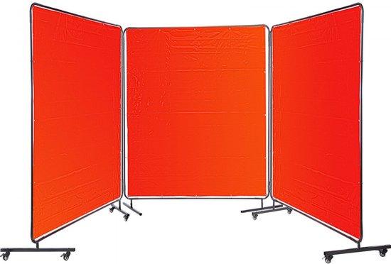 Laserschutzschirm 183 x 183 cm - Flammensicheres Vinyl, Mobil mit 3 Paneelen, Rot
