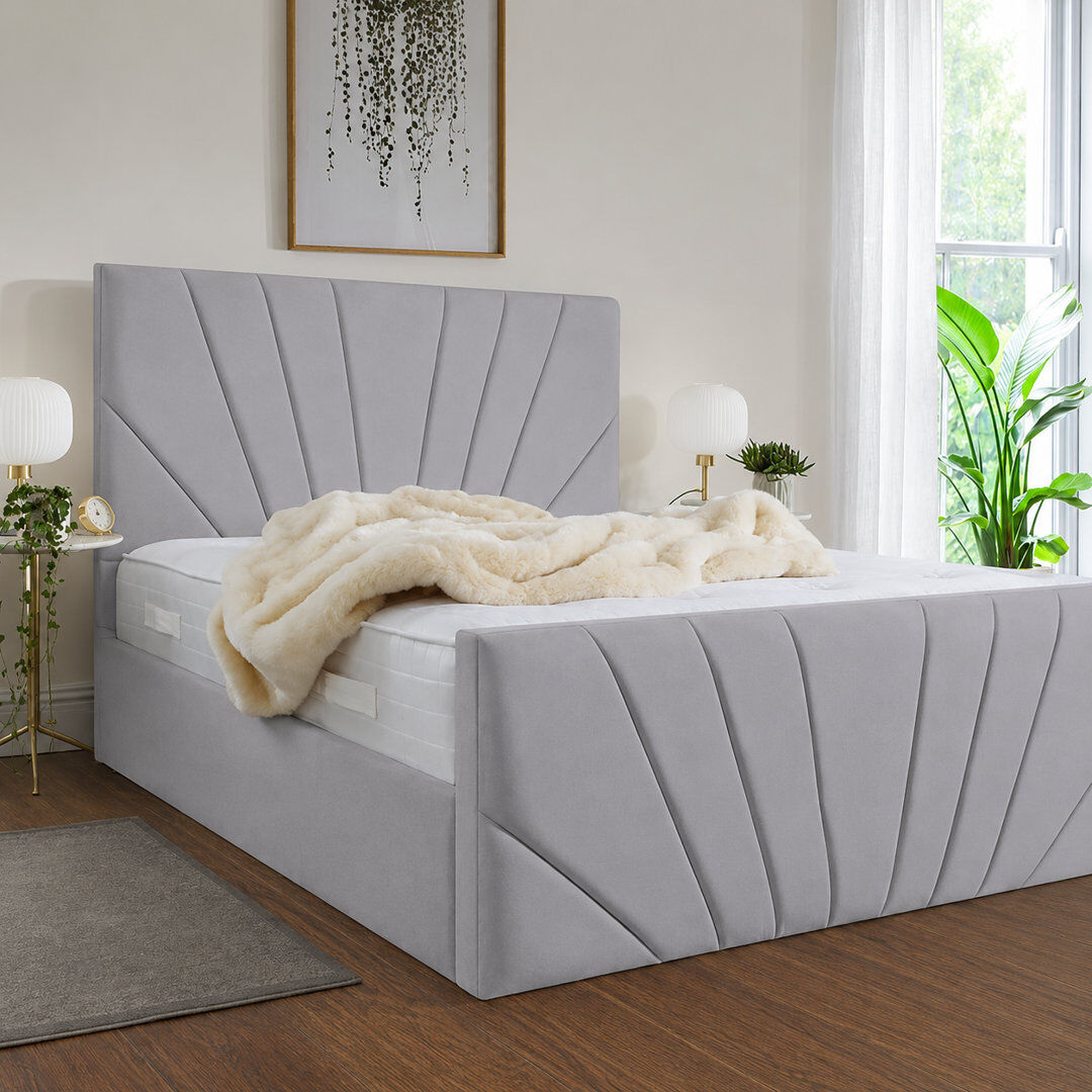 Brayden Studio Ebenezer Chappory Storage Bed Light Silver Double (4'6)