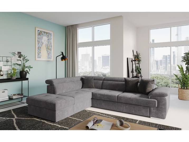 Ecksofa CORSA Stoff grau