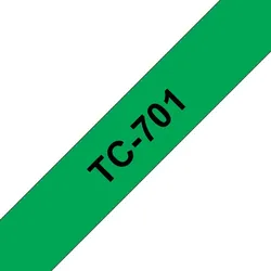 Brother TC-701 Etiketten erstellendes Band Schwarz auf grün