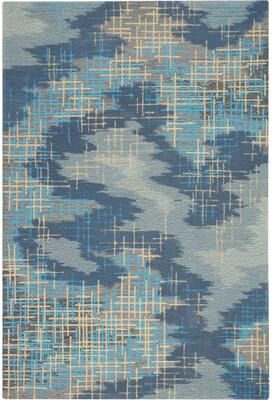 Nourison Symmetry Blue/Beige Area Rug