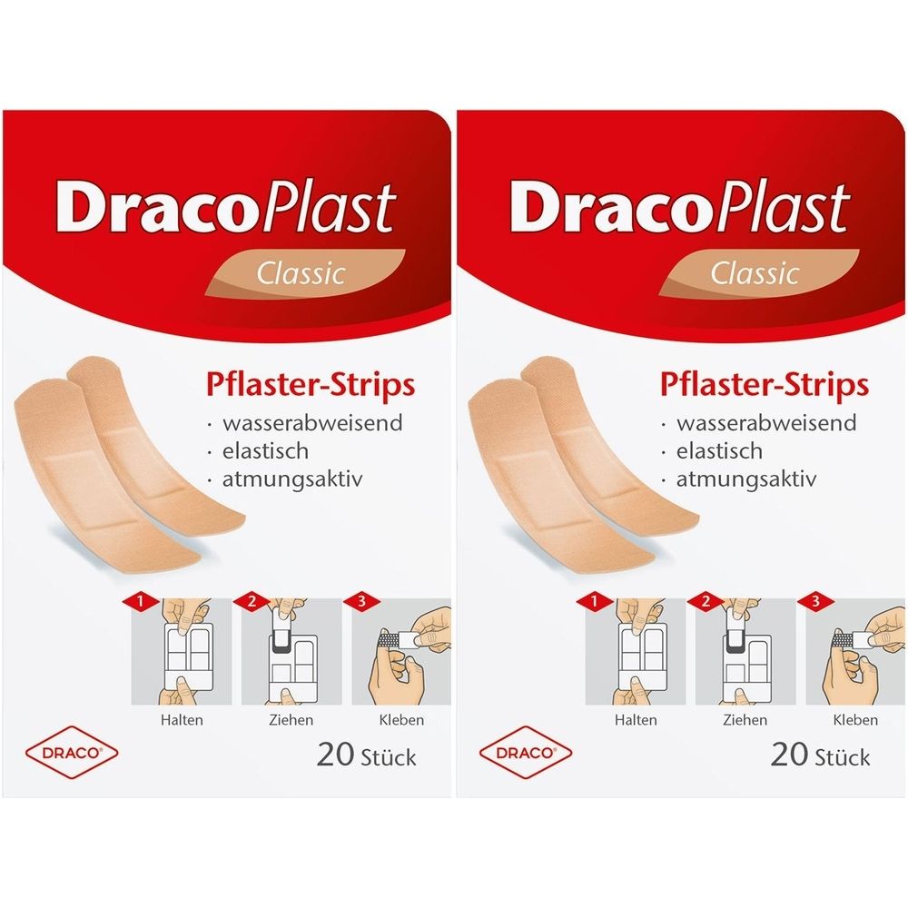 Dracoplast Classic Pflasterstrips 2x 2x20 St Pflaster