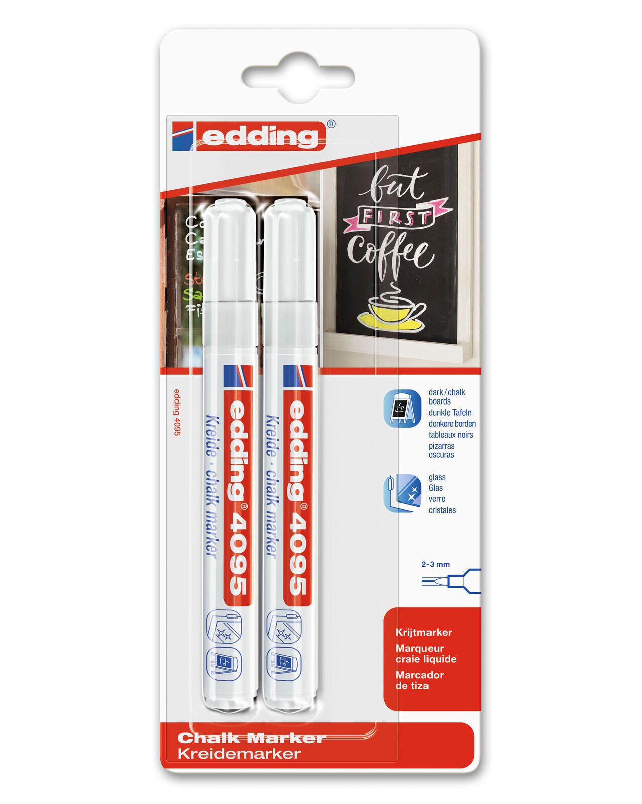 edding 4095 Kreidemarker 2.0 - 3.0 mm Weiß 4-4095-2-1049