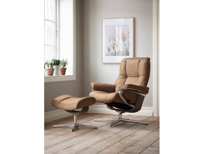 Relaxsessel, Leder BATICK, Braun Latte, 79×102×73 cm, Cross Base, Komfort, Stressless