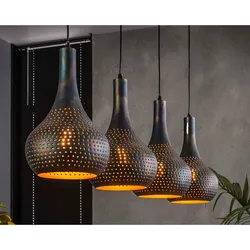 designline »York« Hängeleuchte schwarz-braun / 80 x 150 x 80 cm