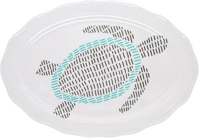"Pavilion Beach Themed Melamine Serving Tray with Turtle Design - 20"""