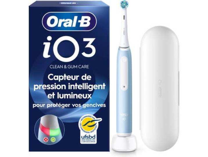 Oral-B - Brosse À Dents Électrique Io3 Series Ice Blue
