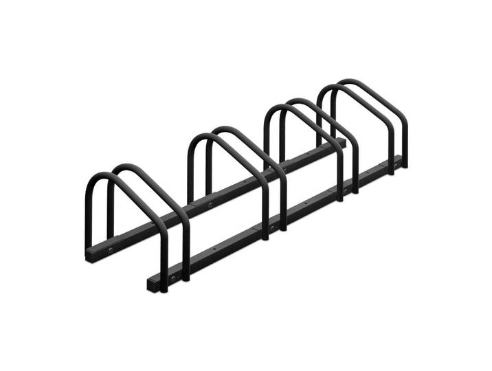 Relaxdays Fahrradständer Anthrazit für 4 Fahrräder Stahl pulverbeschichtet, Metall, 100x27x33 cm, Freizeit & Co