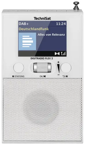 TechniSat DIGITRADIO FLEX 2 Steckdosenradio DAB+, UKW Bluetooth Inkl. Lautsprecherbox, Weckfunktion Weiß