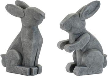 Modern Sitting Bunny Figurine Set of 6 by Melrose in Gray (Size ONE SIZE)