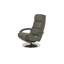 Hukla Leder-Relaxsessel grau - Leder Florian ¦ grau ¦ Maße (cm): B: 73 H: 109 T: 91.0