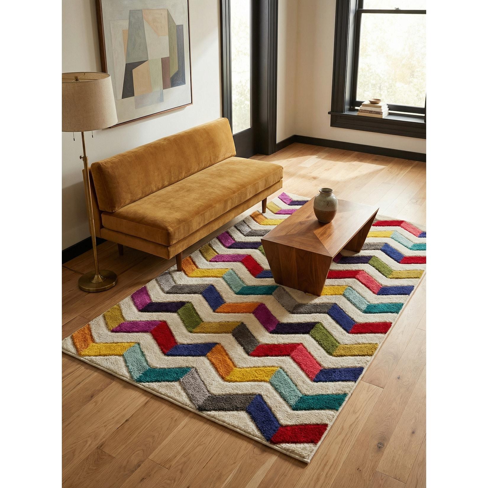 Teppich maschinengewebt Bunt 160 x 230 cm - MEON Kadima Design