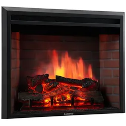 KAMINIO Elektrokamin LUCA - Elektrischer Einbaukamin mit Heizung, 3D-Flammeneffekt, 12 Flammenfarben, Fernbedienung - 23 Zoll