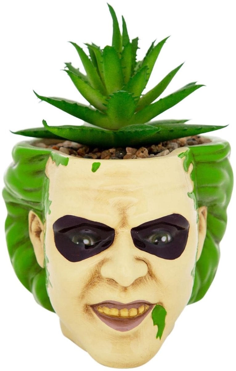 Omgoods Beetlejuice Hoofd Mini Bloempot met Kunstplant