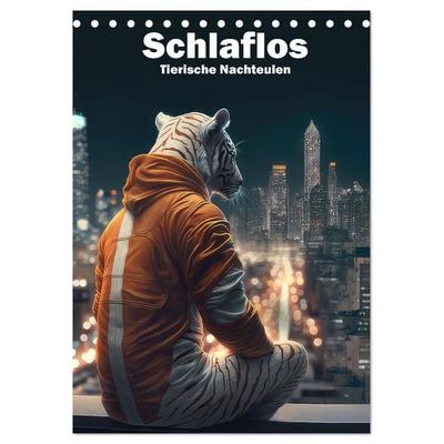 Schlaflos Tierische Nachteulen (Tischkalender 2027 DIN A5 hoch), CALVENDO Monatskalender