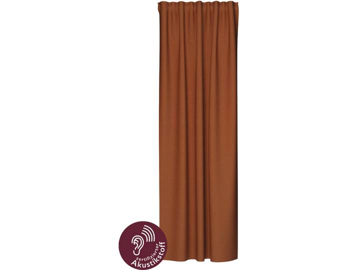 Vorhang HOMING Allen Gr. 1, rot (ziegelrot), B:140cm H:245cm, Polyester, Gardinen, Vorhang, blickdicht, Akustik, Lärmschutz, Wohn-, Schlaf-, Kinderzimmer, Thermo
