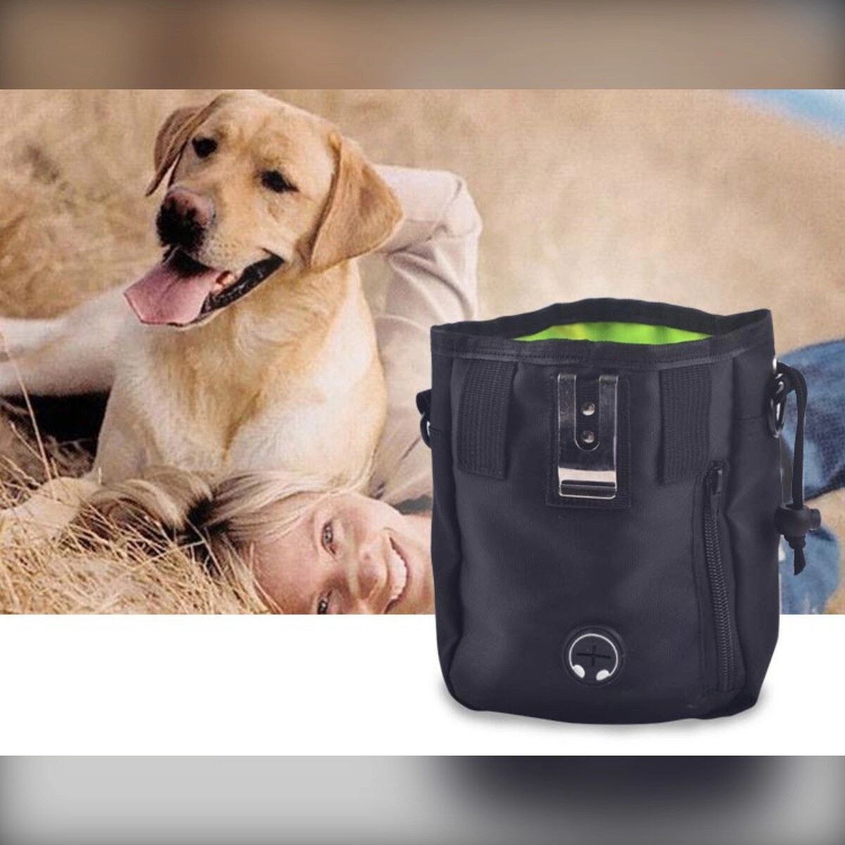 INF Hundetraining-Gürteltasche - Nylon-Leckerli-Beutel mit Front-Queröffnung und geräumigem Innenraum Grau